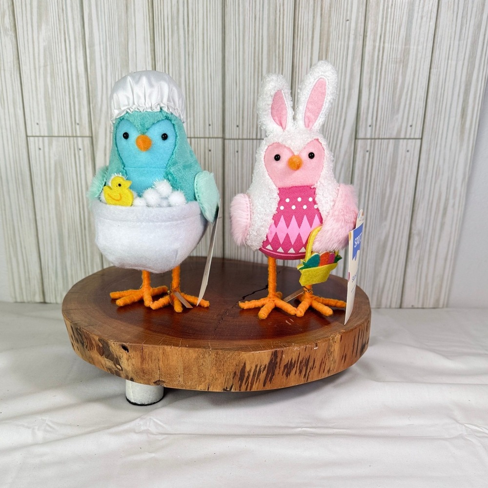 Spritz Featherly Friends Tubsy and Skipster Easter Bird Figurines Set of 2 NWT